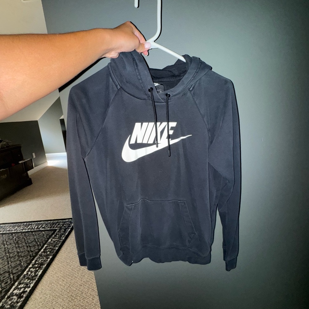 Nike Black Hoodie with White Logo